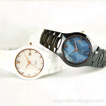 Fashionable Men's Watch in Quartz Movement and Ceramic Material Case and Customers Own Logos Allowed